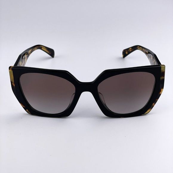 Prada PR15WS 3890A7 Sunglasses Black Tortoise Gray Square Women - Picture 2 of 12